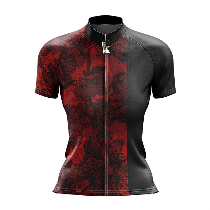Bloemen Korte Mouw Fietsshirt