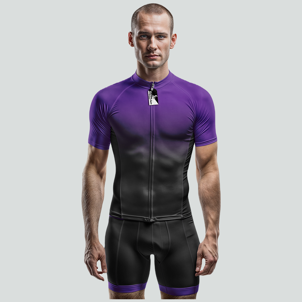 Paars fietsshirt met korte mouwen