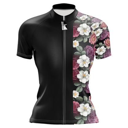 Flower Black Cycling Jersey