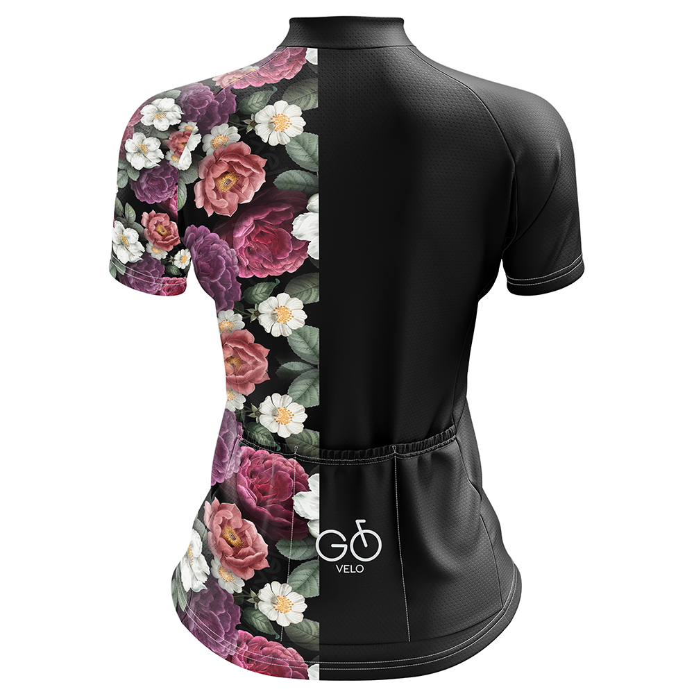 Flower Black Cycling Jersey