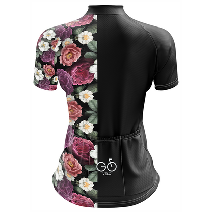 Flower Black Cycling Jersey