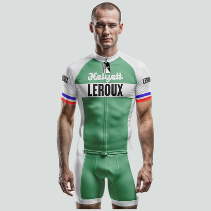 Retro Helyett Leroux Pro fietsshirt met korte mouwen