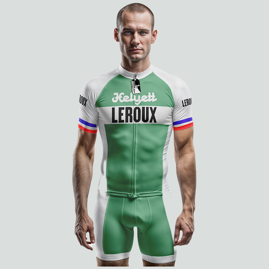 Retro Helyett Leroux Pro fietsshirt met korte mouwen