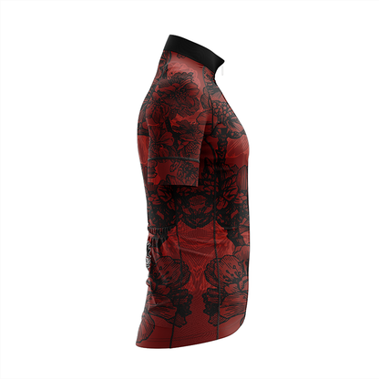 Bloemen Korte Mouw Fietsshirt