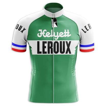 Retro Helyett Leroux Pro fietsshirt met korte mouwen