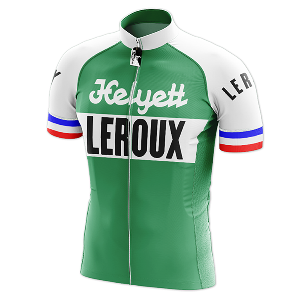 Retro Helyett Leroux Pro fietsshirt met korte mouwen