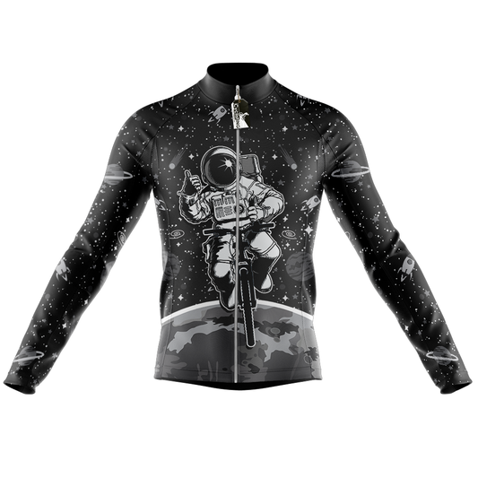 Space Black Lange Mouw Fietsshirt
