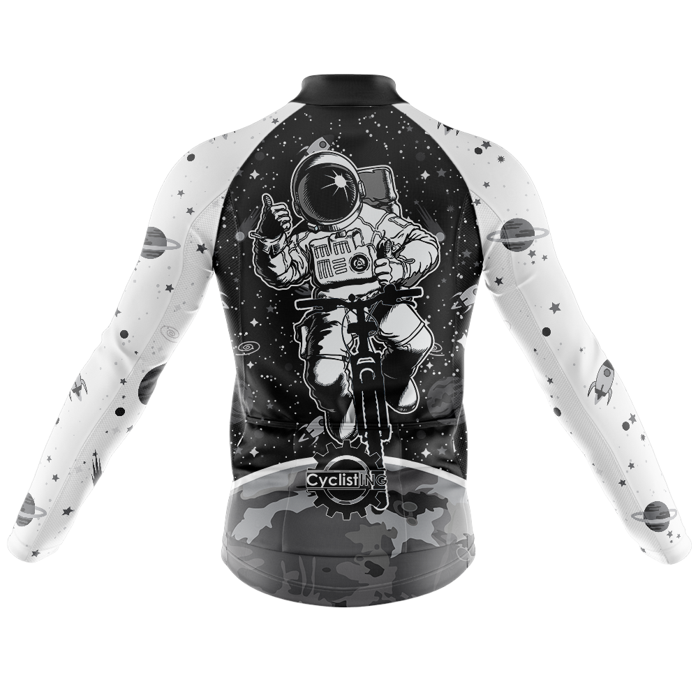 Space White Lange Mouw Fietsshirt