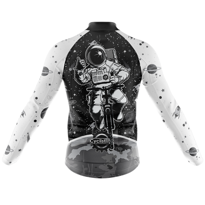 Space White Lange Mouw Fietsshirt