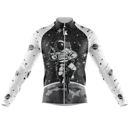 Space White Lange Mouw Fietsshirt