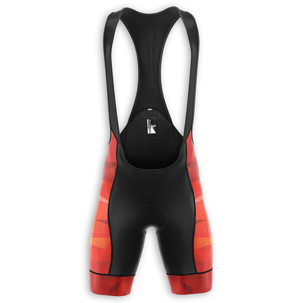 Geometrische fietsbroek met bretels