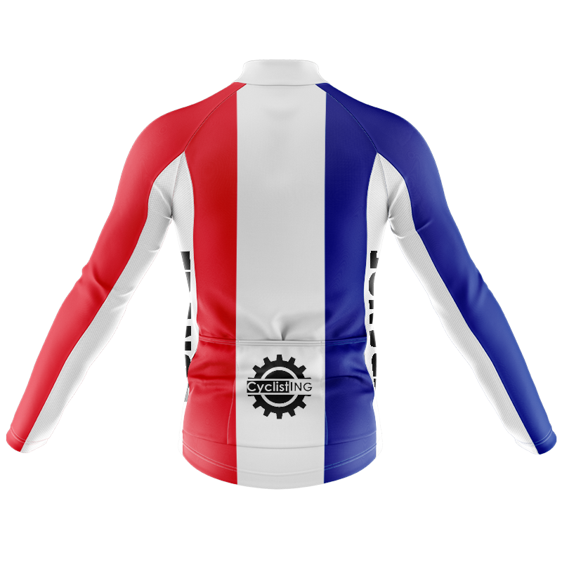 Frankrijk Lange Mouw Fietsshirt