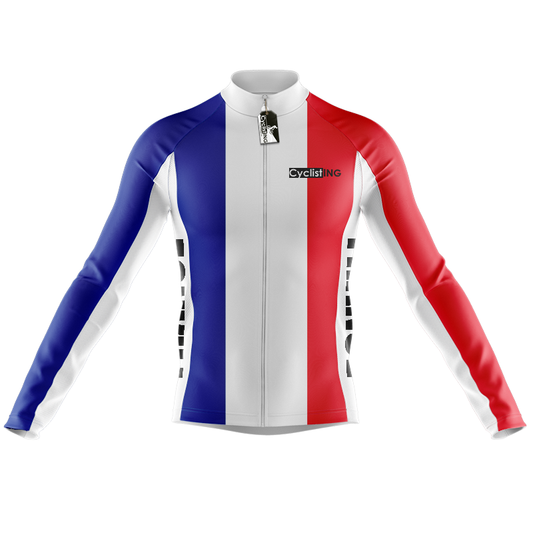 Frankrijk Lange Mouw Fietsshirt