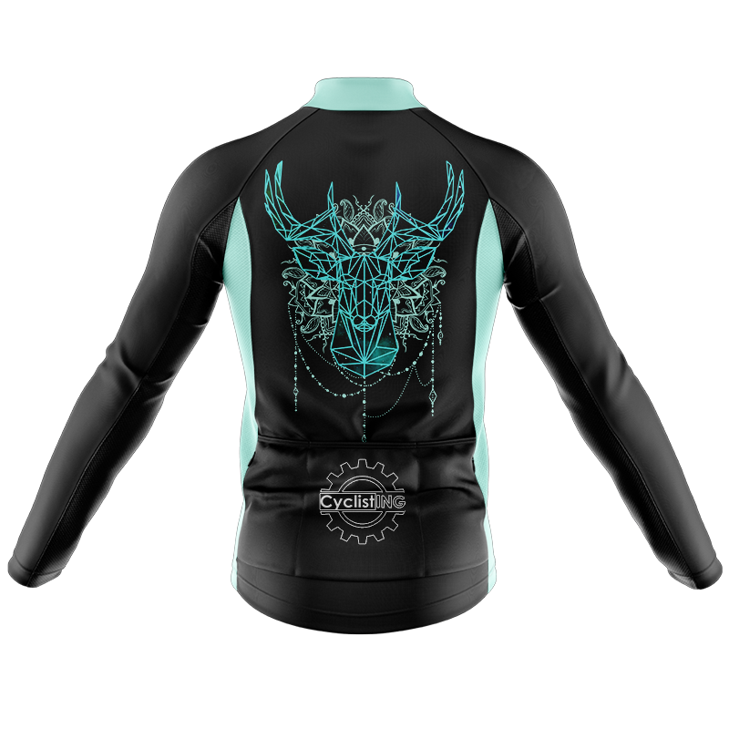 Geometrisch Herten Lange Mouw Fietsshirt