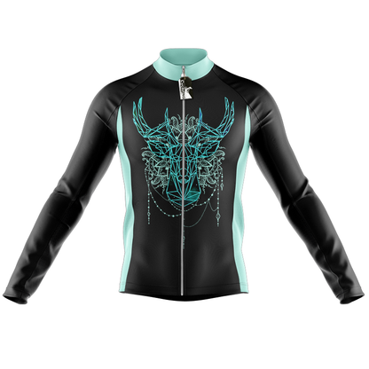 Geometrisch Herten Lange Mouw Fietsshirt