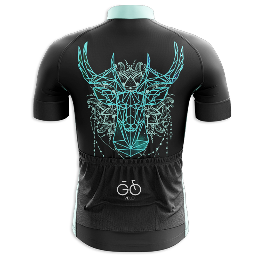 Geometric Deer Short Sleeve Cycling Jersey