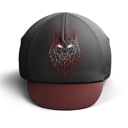 Geometrische Wolf Fietsmuts