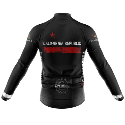 California Republic Black Long Sleeve Cycling Jersey