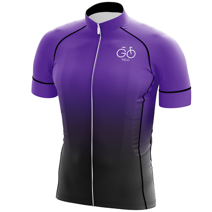 Paars fietsshirt met korte mouwen