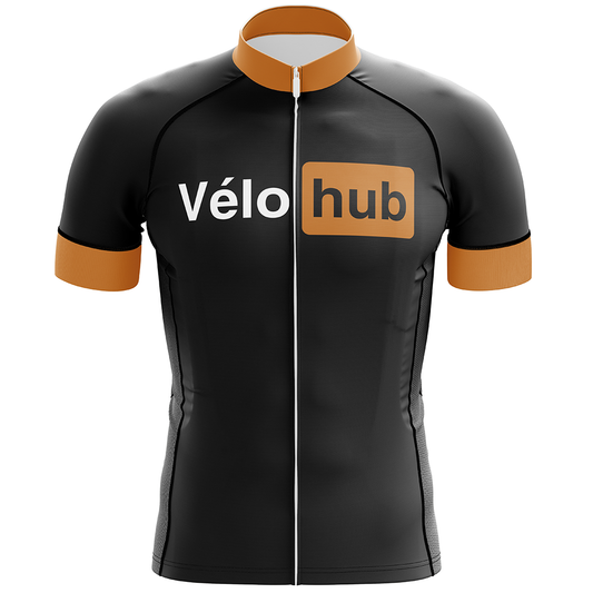 VéloHub - Zwart Fietsshirt Korte Mouw
