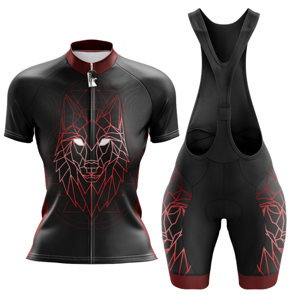 Geometric Wolf Cycling Kit