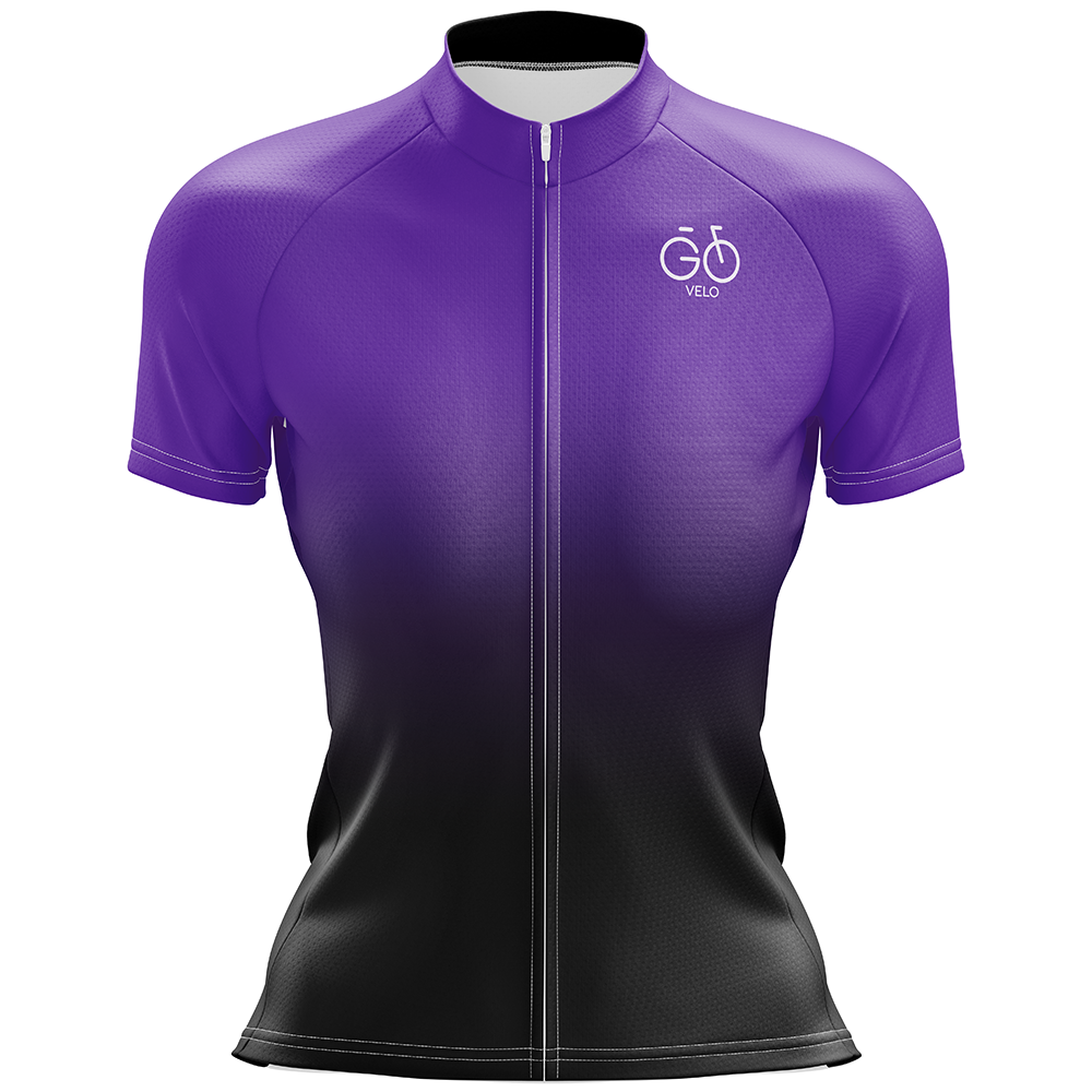 Paars fietsshirt met korte mouwen